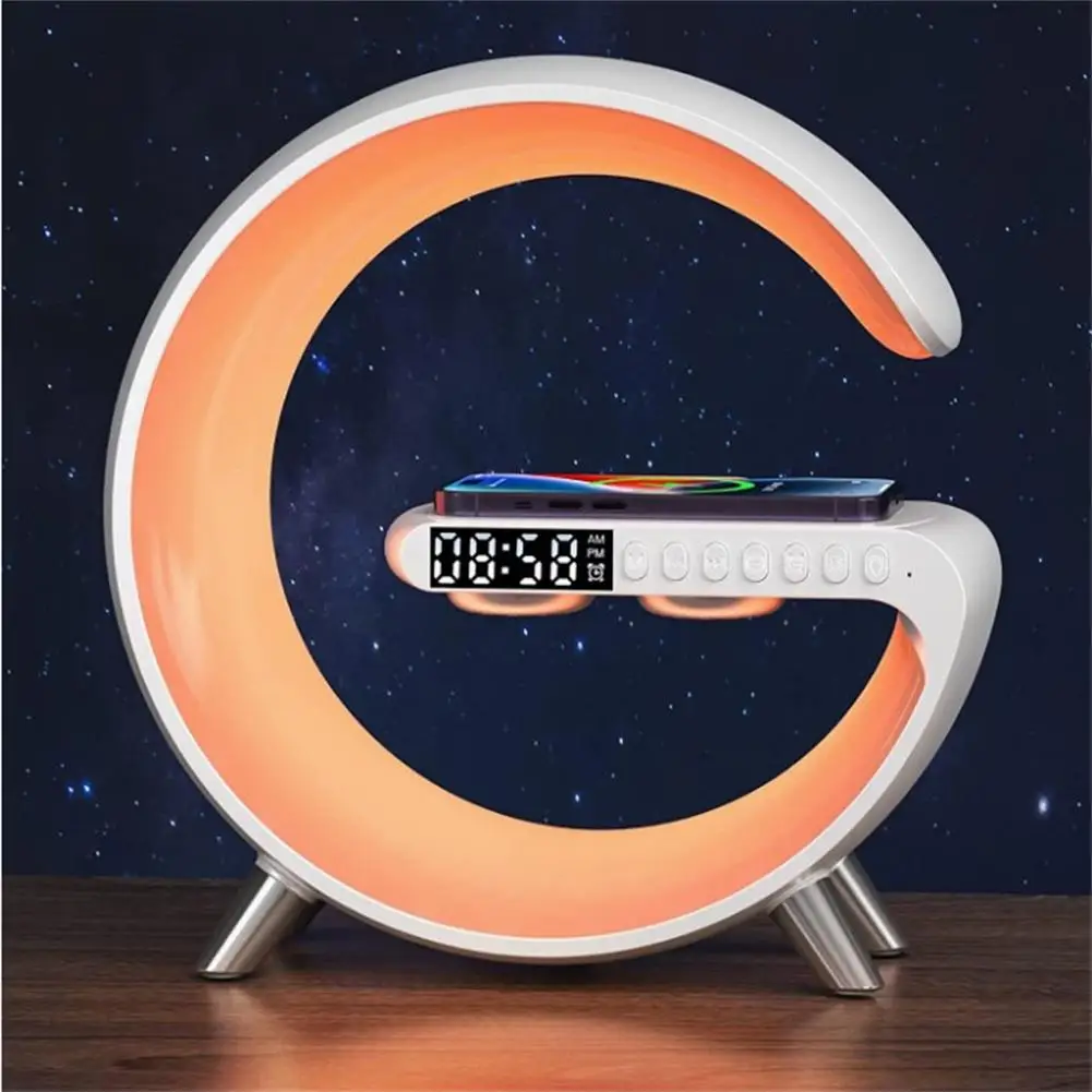 

Bluetooth-compatible Speaker Alarm Clock Atmosphere Night Light Lamp.Sunrise Simulation Wake Up 15W Wireless Phone Charger