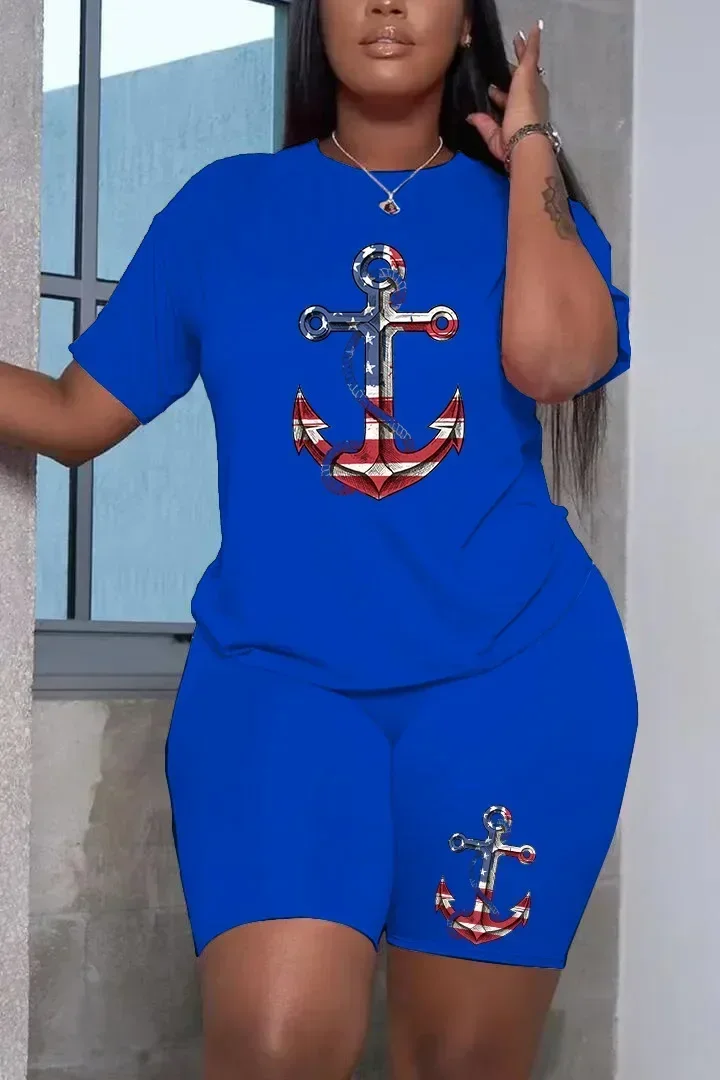 Одежда больших размеров летний женский костюм повседневная футболка с круглым