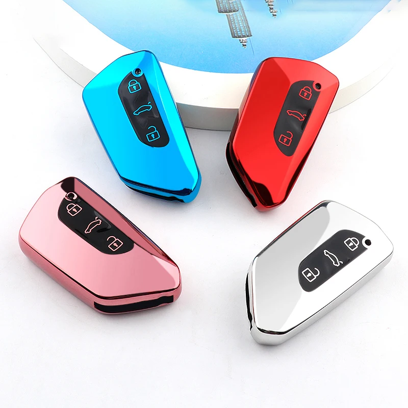 

Soft TPU Car Remote Key Full Cover for Volkswagen Golf 8 Mk8 2020 Skoda for SEAT LEON 2020 3 Button Smart Key Case Accessories