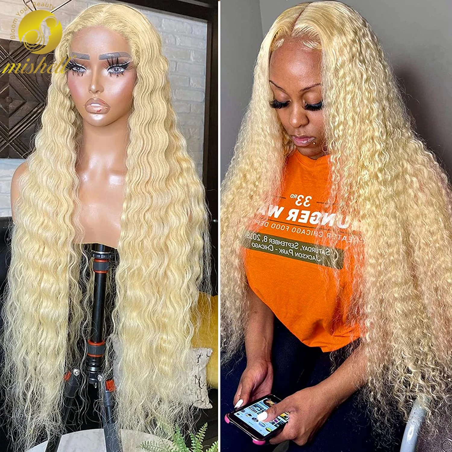 

30 34 дюйма 613 медовая Блондинка 13x4 кудрявые кружевные передние человеческие волосы парик цветные глубокие волнистые кружевные передние al парики для женщин бразильские Реми