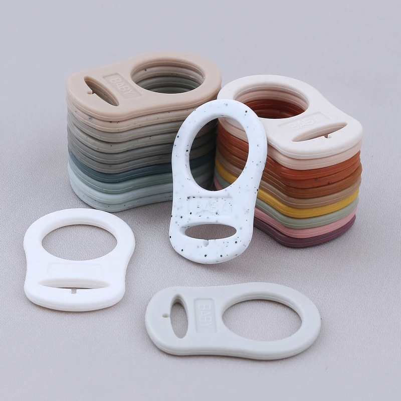 5Pc/lot Multi Colors Soft Silicone Baby Dummy Pacifier Holder Clip Adapter Rings