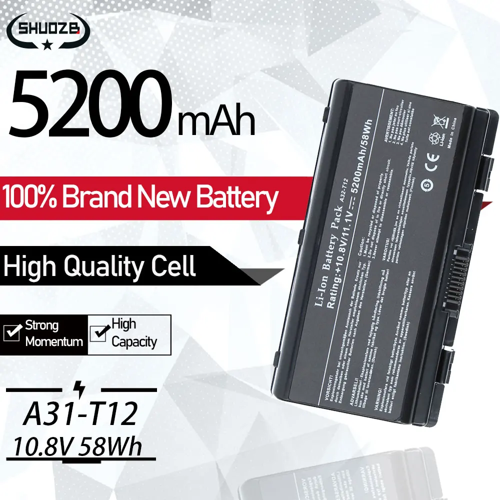 Аккумулятор для ноутбука Asus X51H X51L X51R X51RL X58 X58C X58L X58Le A31-T12 A32-T12 T12C T12Er T12Fg T12Jg 90-NQK1B1000Y