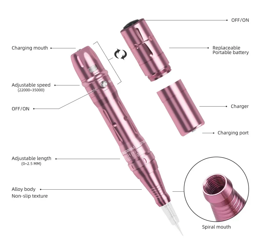 Беспроводная тату-машинка полный набор татуировок с 20 шт. картриджная игла