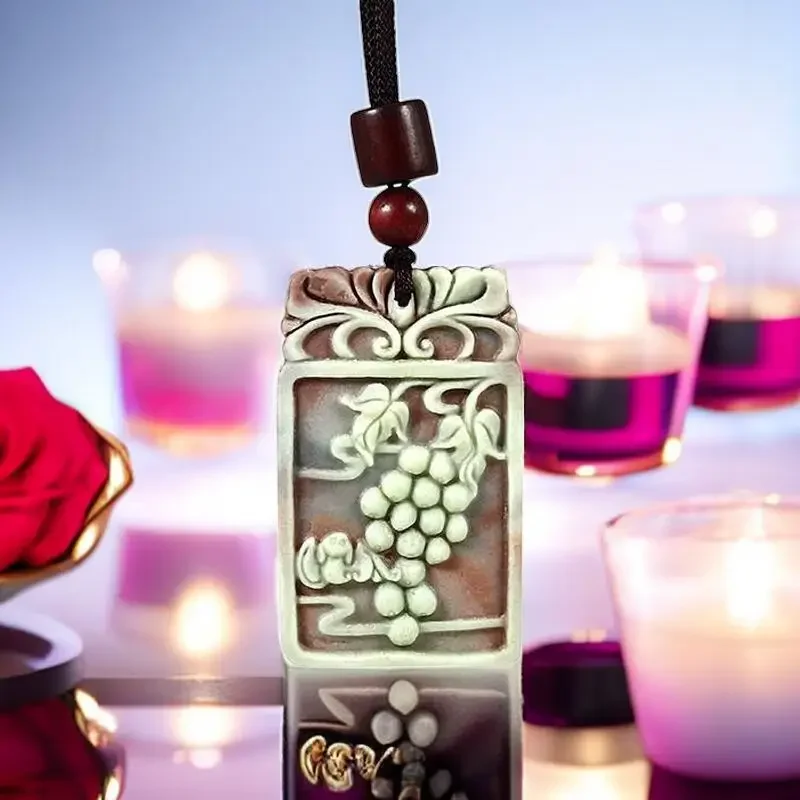 Нефритовая летучая мышь подвеска камень ожерелье настоящий винтажный подарок