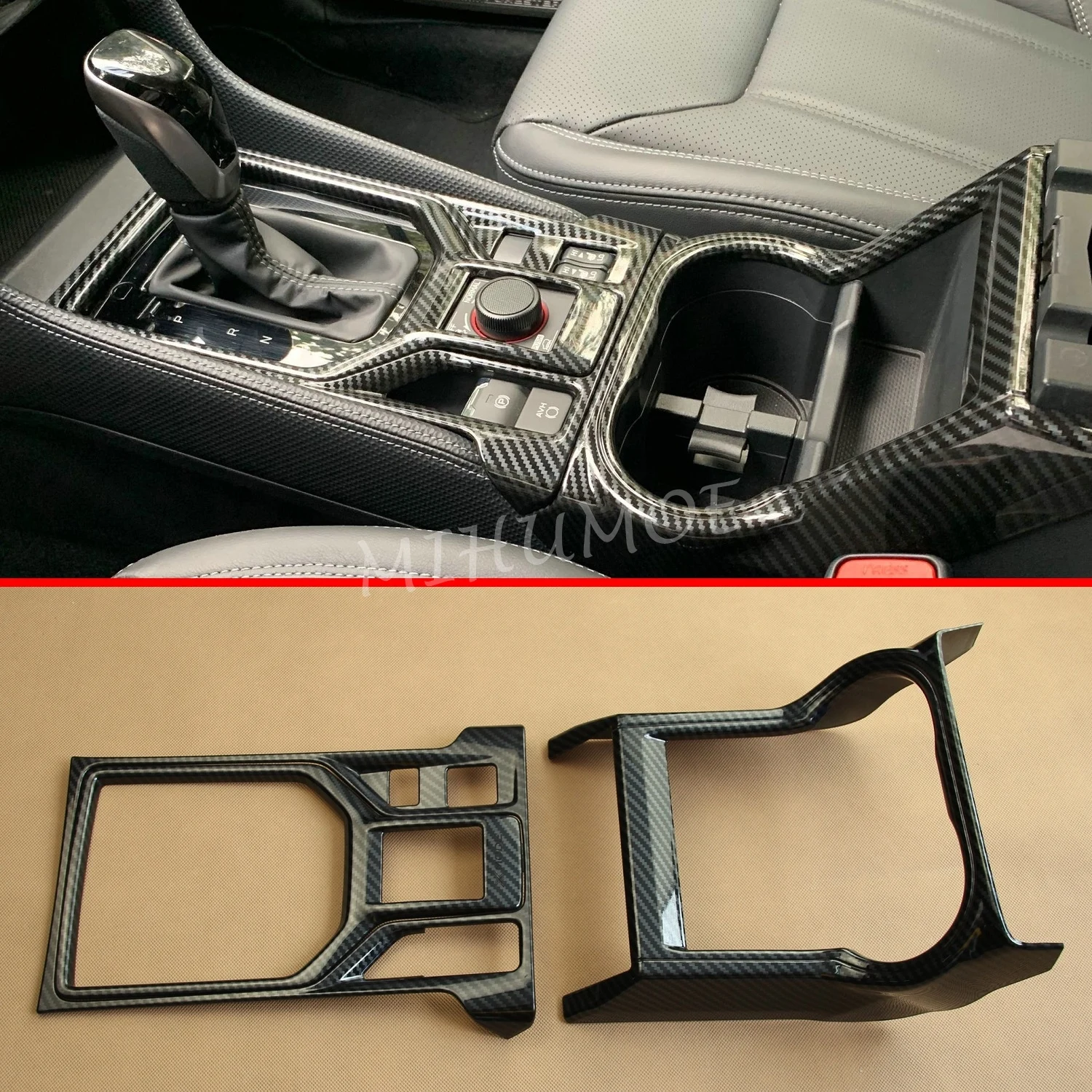 

Для Subaru Forester SK 2019-2024, автомобильная панель переключения передач из углеродного волокна + крышка подстаканника, аксессуары для интерьера