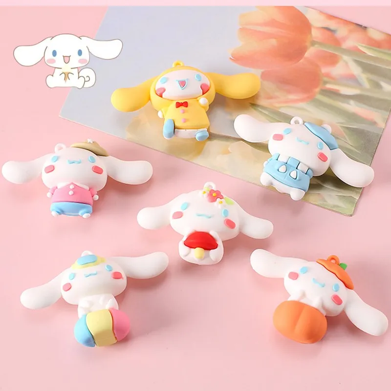 

3Pcs Anime Cartoon Cinnamoroll Key Chain Diy Accessorie Pendant Kawaii Doll Car Key School Bag Decorations Children's Toy Gift
