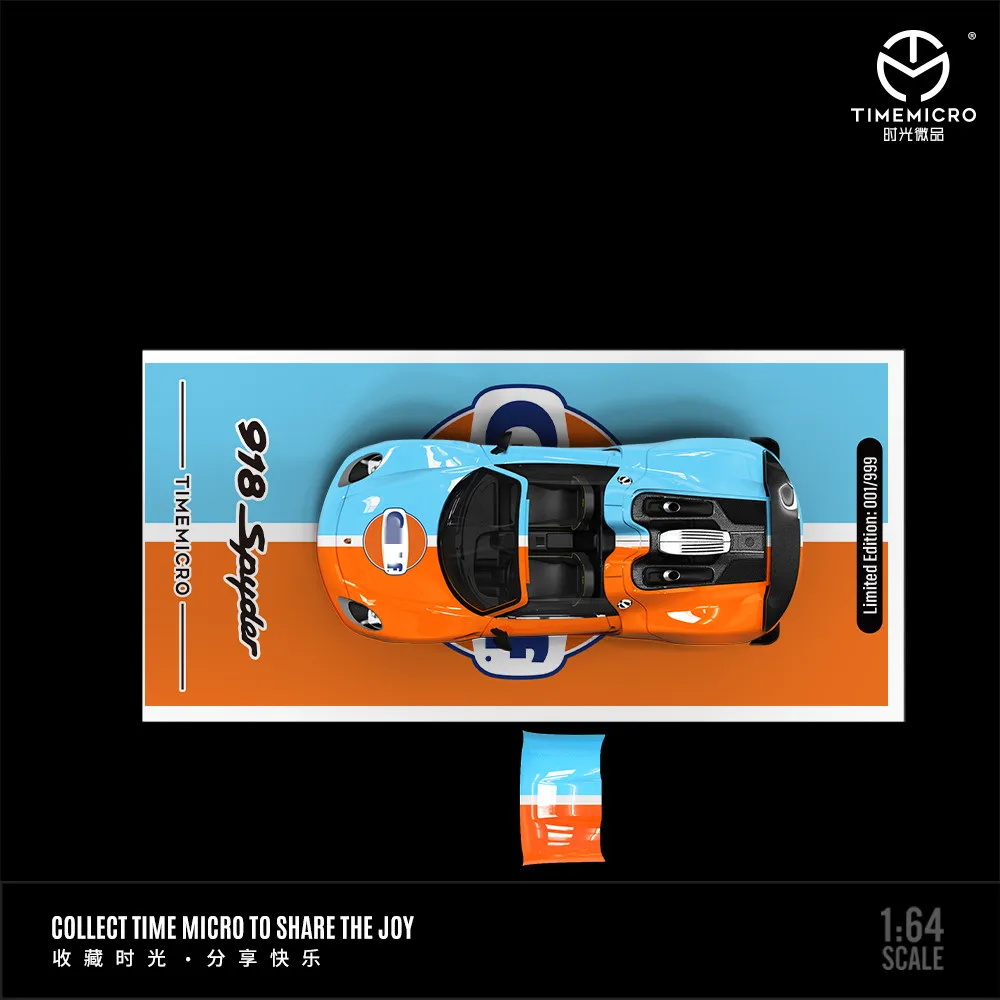 TimeMicro1:64 Porsce 918 модель автомобиля из сплава ограниченная коллекция подарочный
