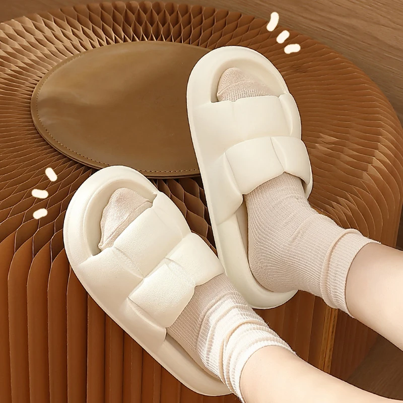 Home Slippers Cloud Woman Summer Beach Slides Indoor Soft Sole Non Slip Eva Sandals Men Male Funny Flip Flops 2023 New Trend