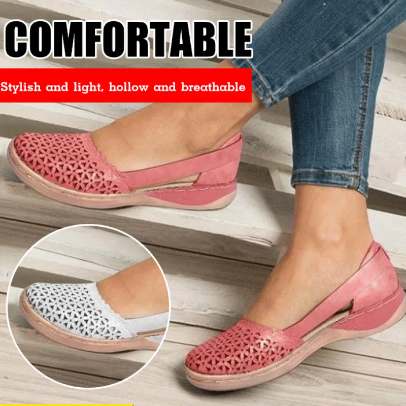 

Hollow-Out Flat Casual Shoes for Women in Large Size
