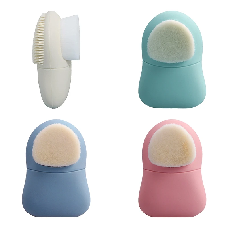 Silicone Facial Cleansing Brush Super Soft Double Sided Massage Brushs Facial Massage Deep Cleaning Women Skin Care Beauty Tool