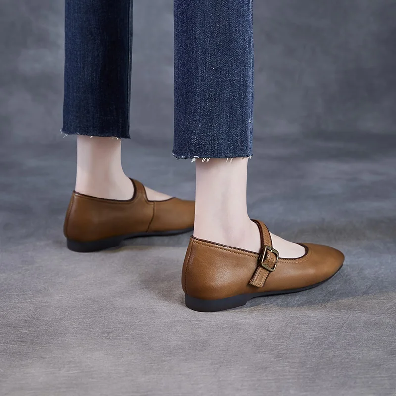 Лоферы DRKANOL женские туфли на плоской подошве удобная обувь мягкой из натуральной