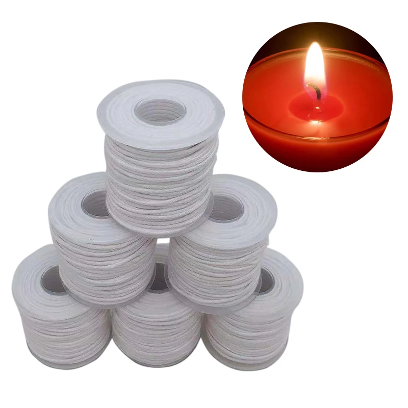 

61m Non-Toxic Environmental Spool of Cotton Braid Candle Wax Core For DIY Oil Lamps Handmade Candle Making Supplies