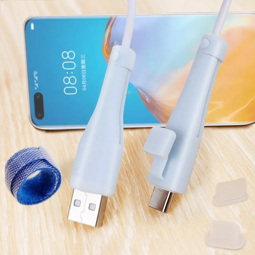 

Protector Data Line Cord Protective Case Cable Winder Cover For iPhone Type C USB Charging Cable Sleeve With Dust Plug