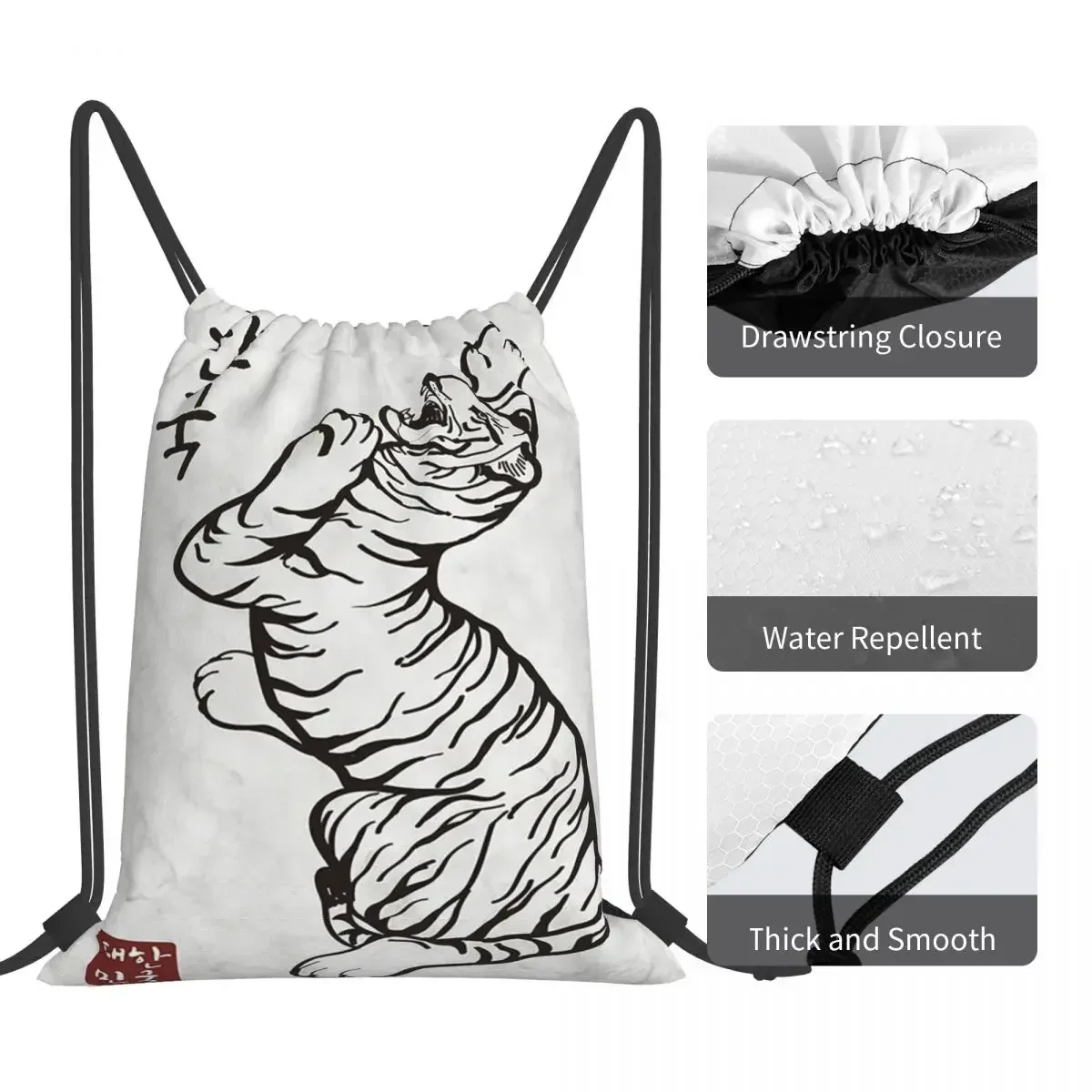 Корейские карты с алфавитом Hangul рюкзаки мраморной текстурой изображением тигра