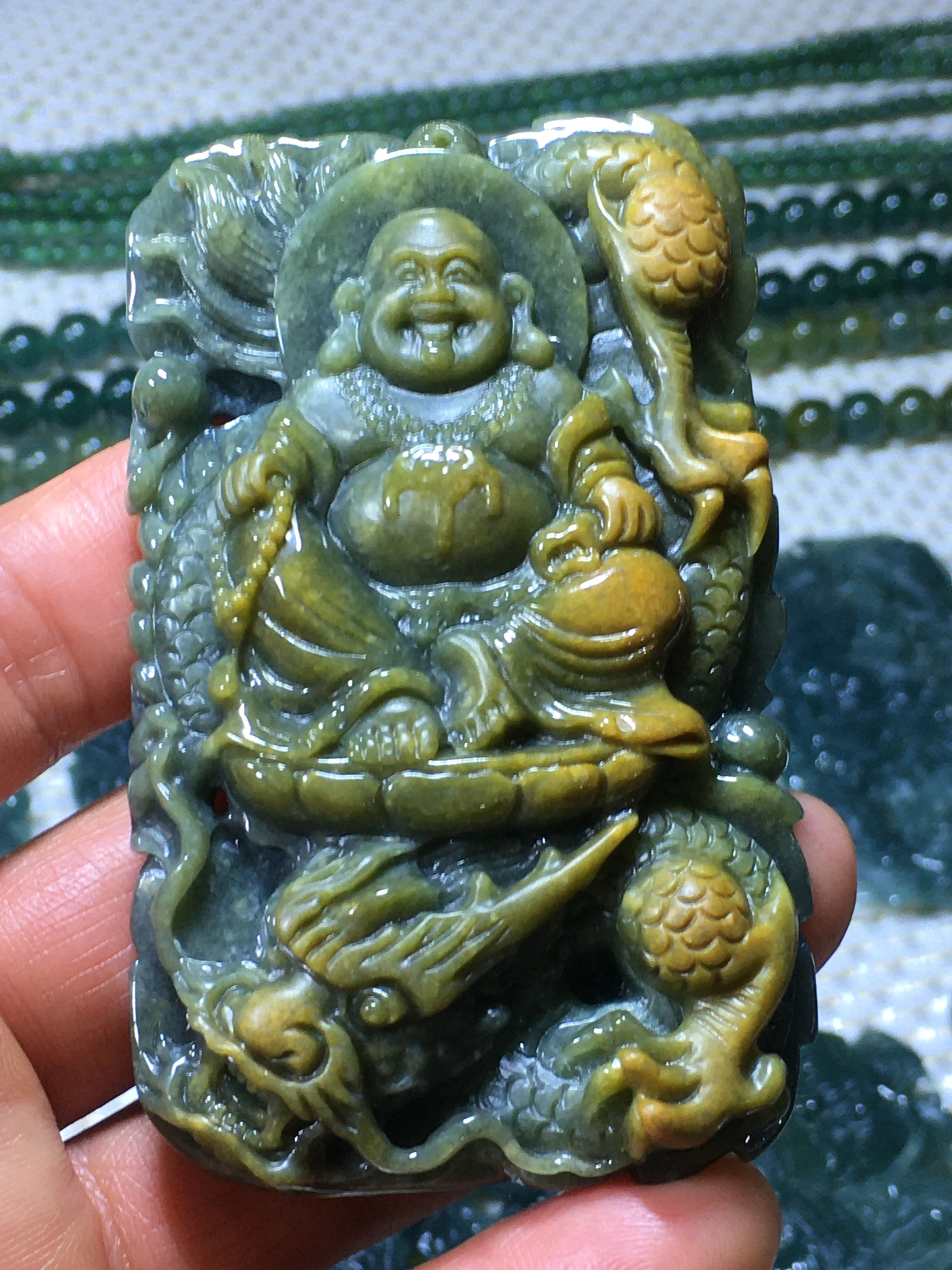 

Натуральный 7А зеленый Нефритовый дракон Будда нефрит кулон Нефритовое Ожерелье Подвески Ювелирные изделия нефритовые ожерелья для женщин и мужчин