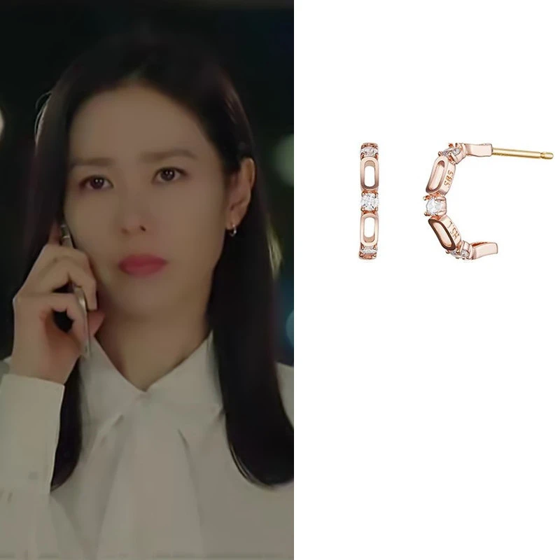 Серьги женские с кристаллами корейские стильные модные элегантные украшения со
