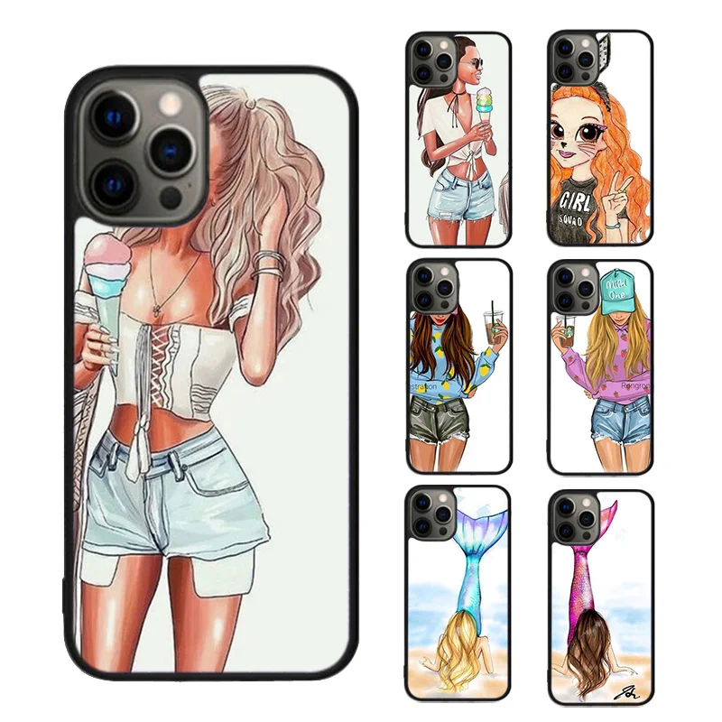 Чехол для телефона Girls Bff Best Friends Forever iPhone SE2020 15 16 14 13 12 11 Pro Max Coque 8 PLUS 7 mini fundas cover