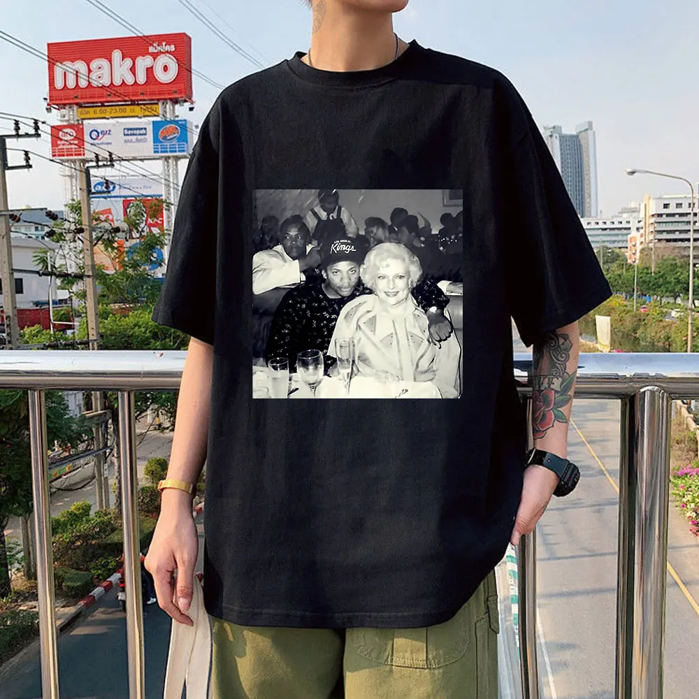 

Classic Eazy E with Betty White Golden Girls T Shirt Men Vintage T-shirts Top Pure Cotton Tee Shirt Oversize Harajuku Streetwear