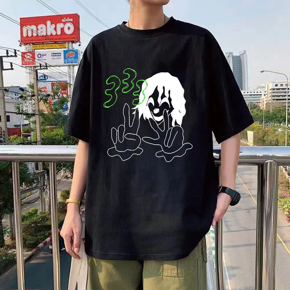

Шведский рэпер Bladee 333, футболки с принтом музыкального альбома, Винтажная летняя футболка, хлопковая Повседневная Свободная Женская футболка