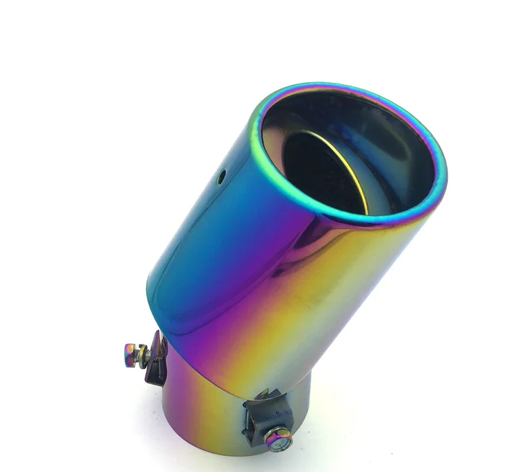 

Universal Car Exhaust Muffler Tip tainless Steel Pipe Exhaust Tail Muffler Tip Pipe Silver Car Accessories Diameter 63mm 1Pcs