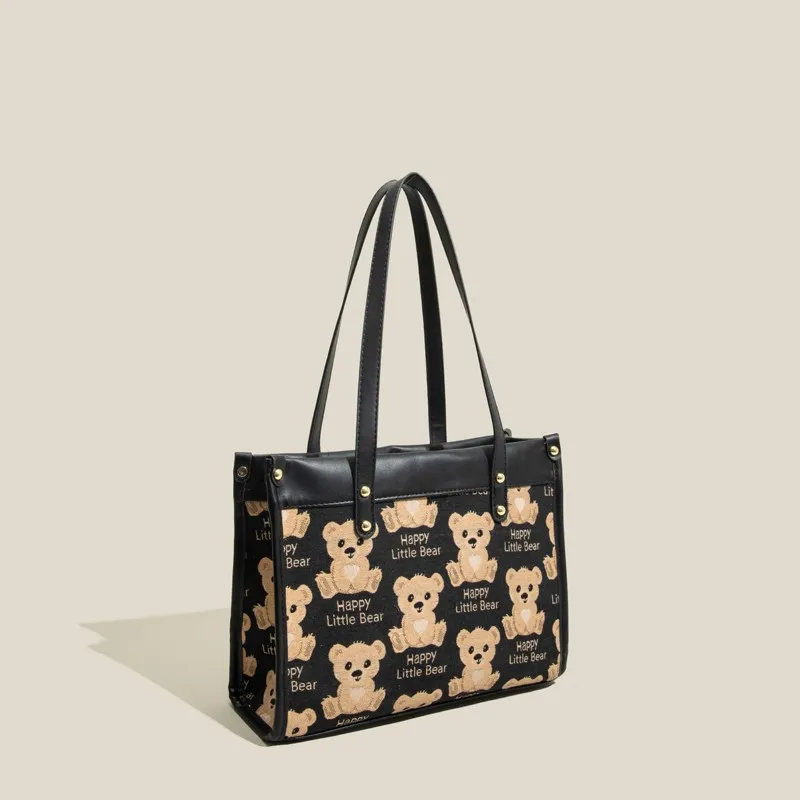 

Универсальная вместительная сумка-тоут Jenny & Dave, женские сумки, винтажная Новая модная сумка через плечо с милым маленьким медведем