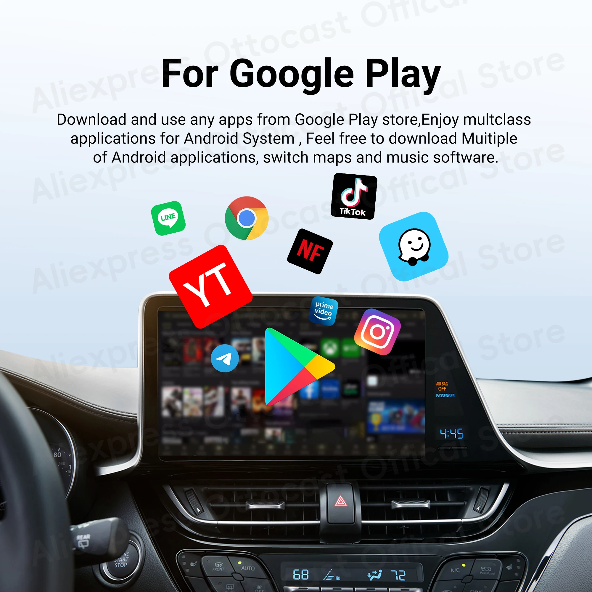 OTTOCAST OttoAiBox P3 Lite 4 + 64G Wireless Android AI Box CarPlay для VW Chervolet Skoda Youtuber Tik Tok Автомобильные