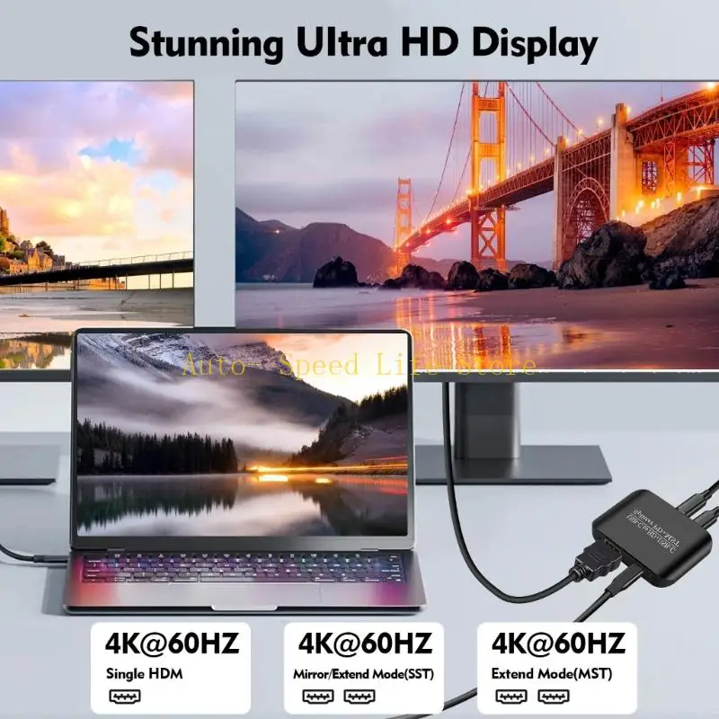 Фото 02DA Тип C в HDMIS USB C Adapter Adapter для SST -дисплея зарядки 4K60 Гц №5