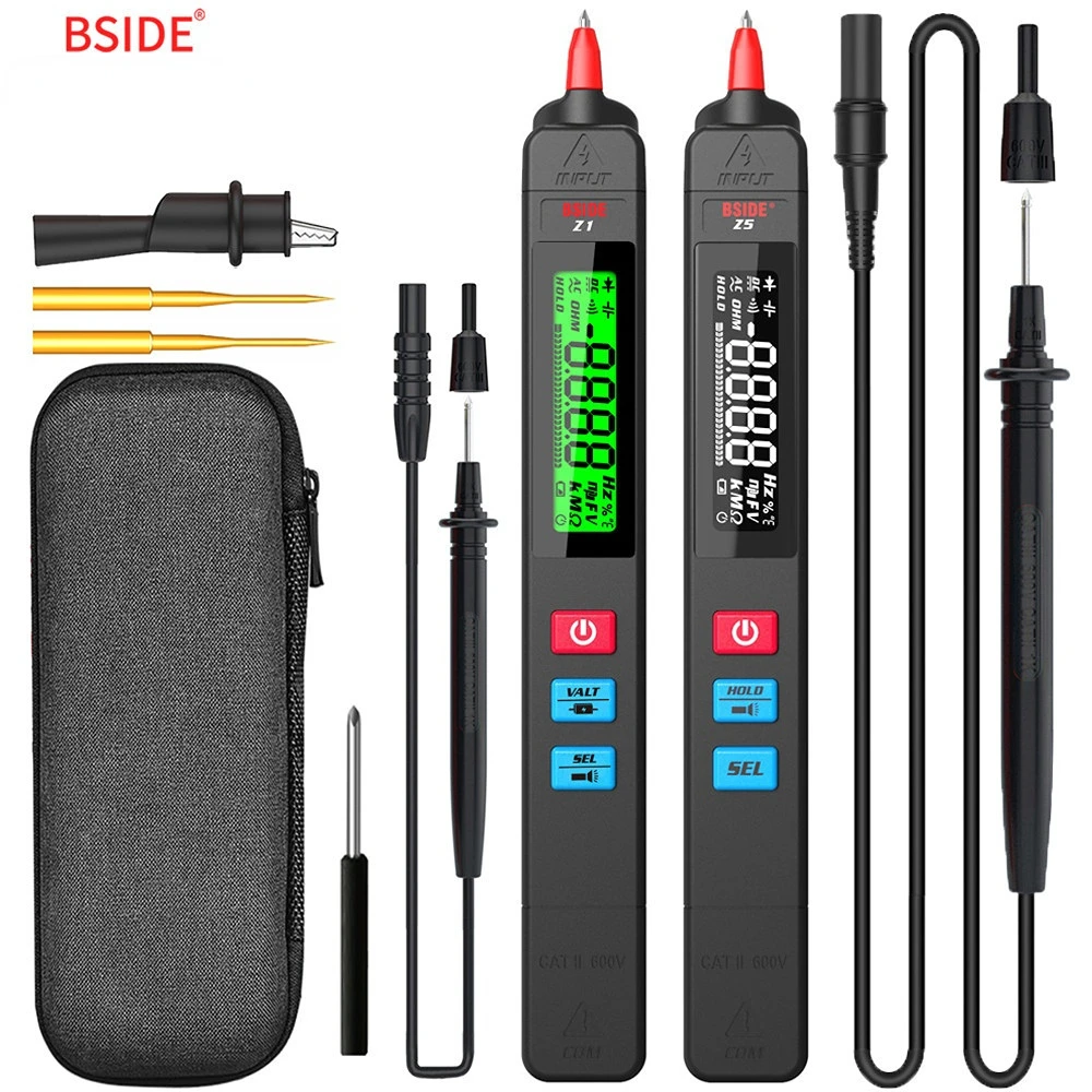

BSIDE Multimeter Digital Tester Smart Pen Type Voltage Detector DC AC Capacitance Ohm NCV Hz Diode Continuity Meter