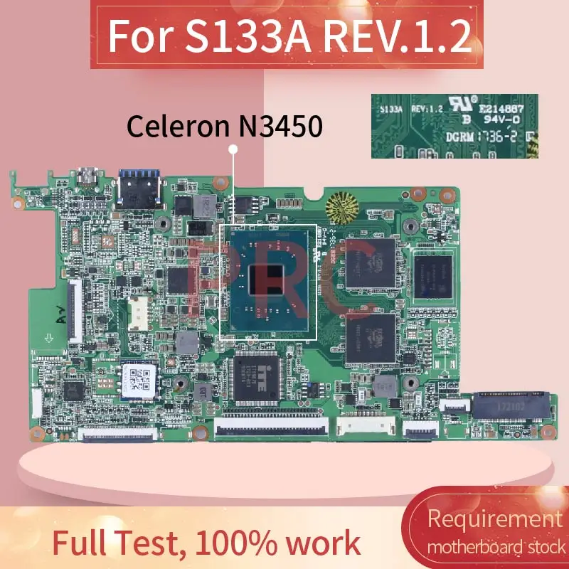 

For S133A REV.1.2 Celeron N3450 Laptop Motherboard SR2Z6 Notebook Mainboard
