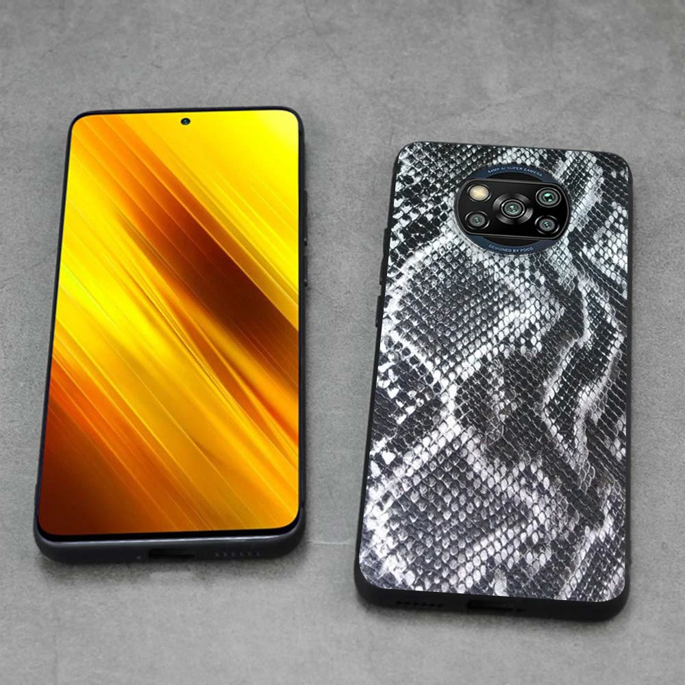 Силиконовый чехол из змеиной кожи для Xiaomi 8 Lite 9 9T 10T 11 11T 12 Pro 12X A1 A2 A3 5X 6X CC9E - купить