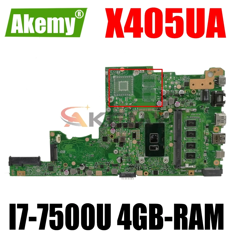 

Материнская плата AKEMY X402UQ для ноутбука ASUS VivoBook 14 X405UA S4100U, оригинальная материнская плата 4 ГБ-Оперативная память стандарта GM