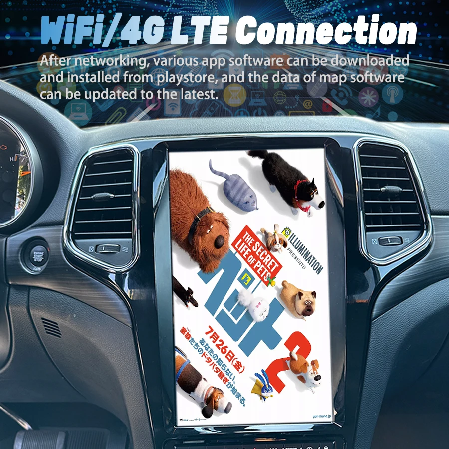 13 6-дюймовый экран Tesla Android Radio 2din для Jeep Grand Cherokee 2014-2020 GPS Carplay автомобильный