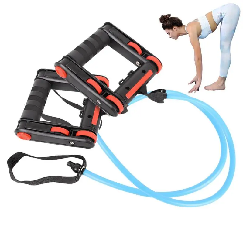 

Abdominal Wheel 3-in-1 Push-Up Bar Training Rollers With Resistance Bands Folding Non-Slip Abdominal Muscle Silent Wheels