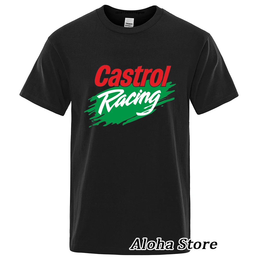 

Летняя мужская Винтажная футболка из хлопка F1 Castrol Racing, модные повседневные футболки, топы