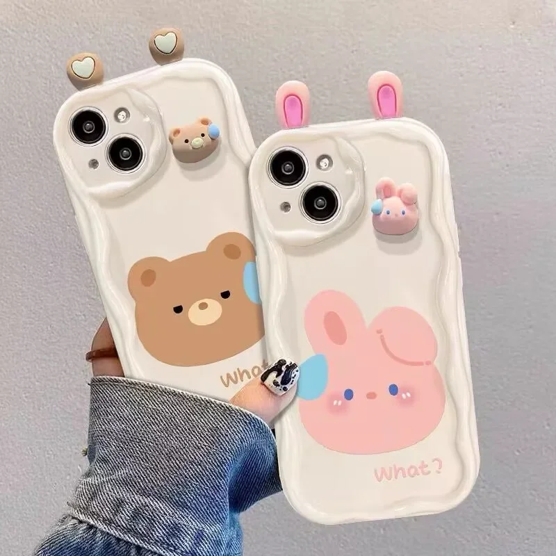Фото Чехол Cute Bear Rabbit Ugly Frog Eyes для Motorola G84 G60 G54 Edge 50 Fusion Pro Ultra G14 G52 G53 G22 G35 G05 G34 G75 G15 G30 №2