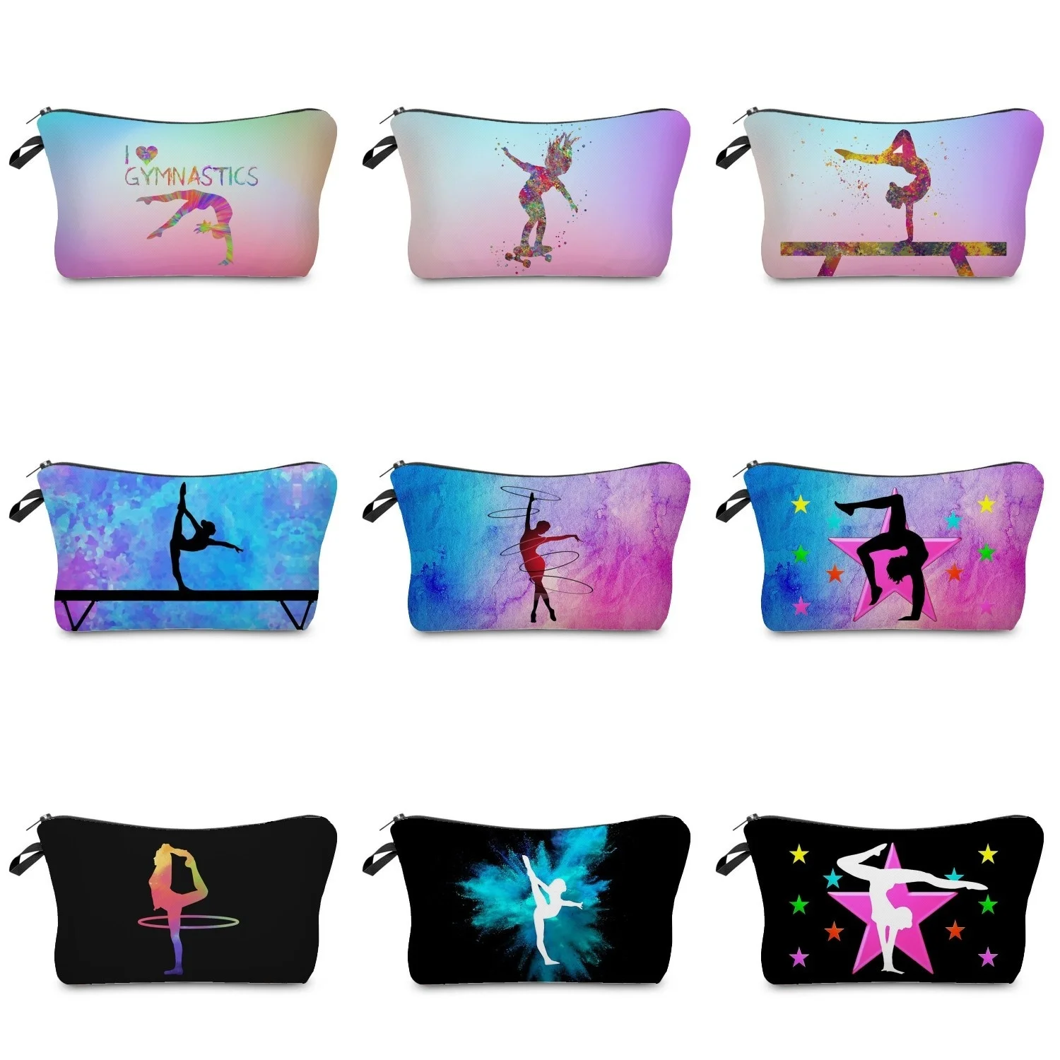 

Makeup Bag School Teacher Gift Rhythmic Gymnastics Print Cosmetic Bag Original Design Female Travel Toiletries Organizer