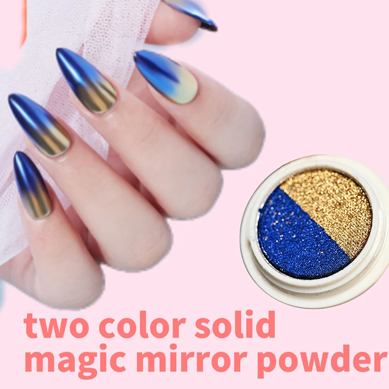 

1Jar Single/Two-Color Aurora Solid Mirror Nail Powder Macaroon Mermaid Nail Art Glitter Laser Colorful Exquisite Manicure Powder
