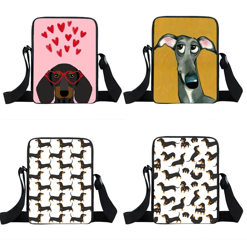 

Женские сумки на плечо, маленькие сумки-мессенджеры, Женская милая сумка с рисунком таксы и собаки, Студенческая сумка-тоут для книг