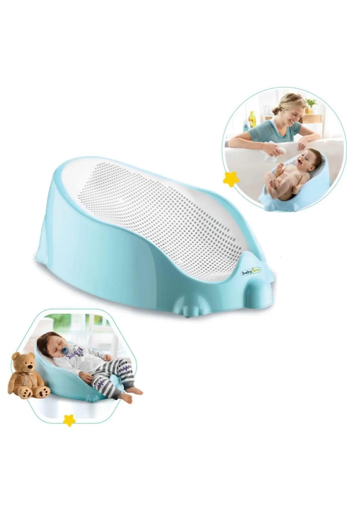 Babyjm Newborn Baby Bathtub Support Chair Infant Anti-Slip Soft Comfort Baby Bath Items Accessories For Baby For And kids