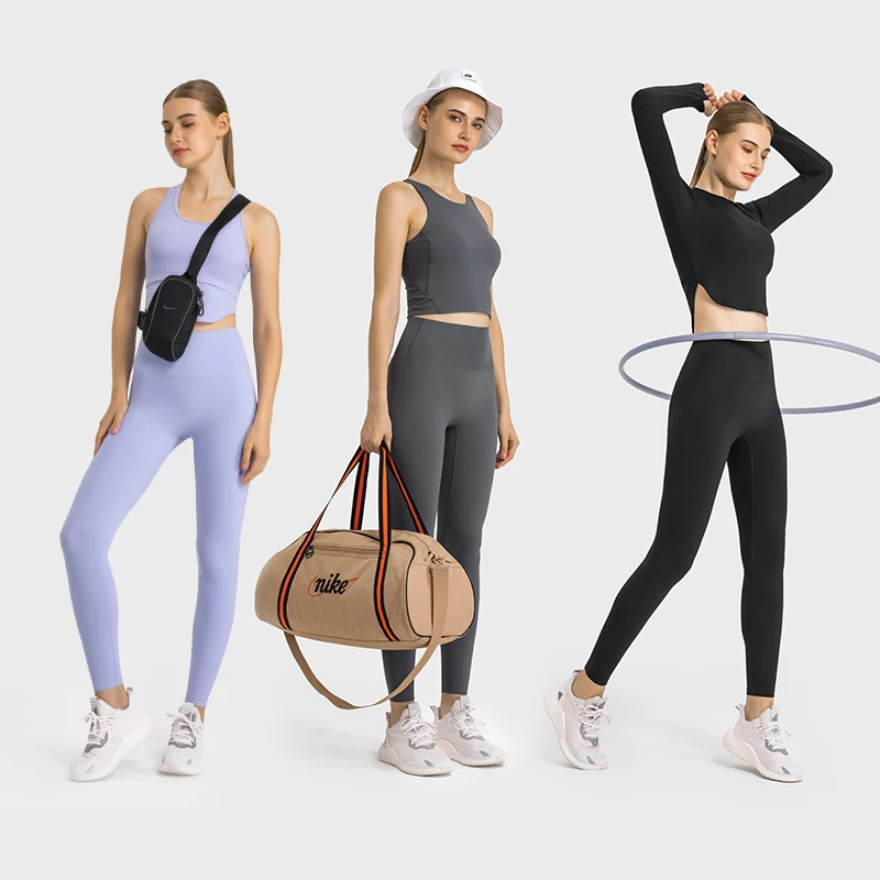 ASHLIMO Leggins Women Gym Free Size Yoga Pants Lift Hip High Waist Nude Feel No Trace Exercise Pants Lulu Fitness Yoga Clothing