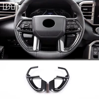 car steering wheel cover trim for toyota tundra 2022 2023 abs carbon fiber color decorative frame interior styling accessories