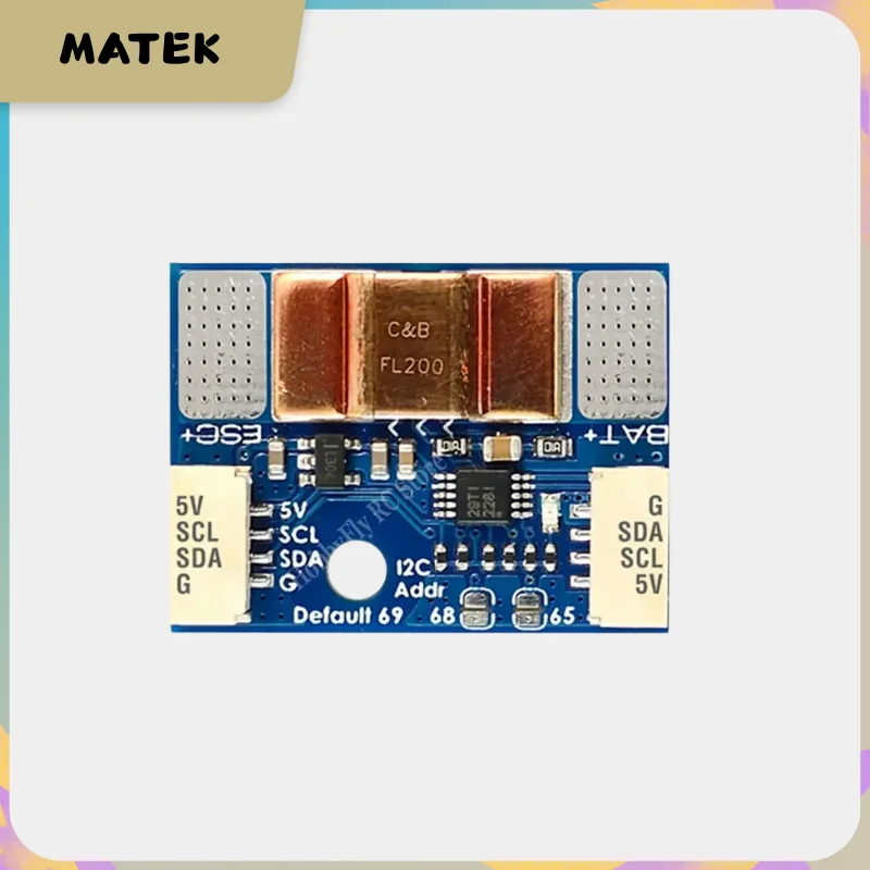 Фото МОНИТОР ПИТАНИЯ MATEK Mateksys I2C-INA-BM ULTRA-PRECISE I2C для RC FPV Drone №1