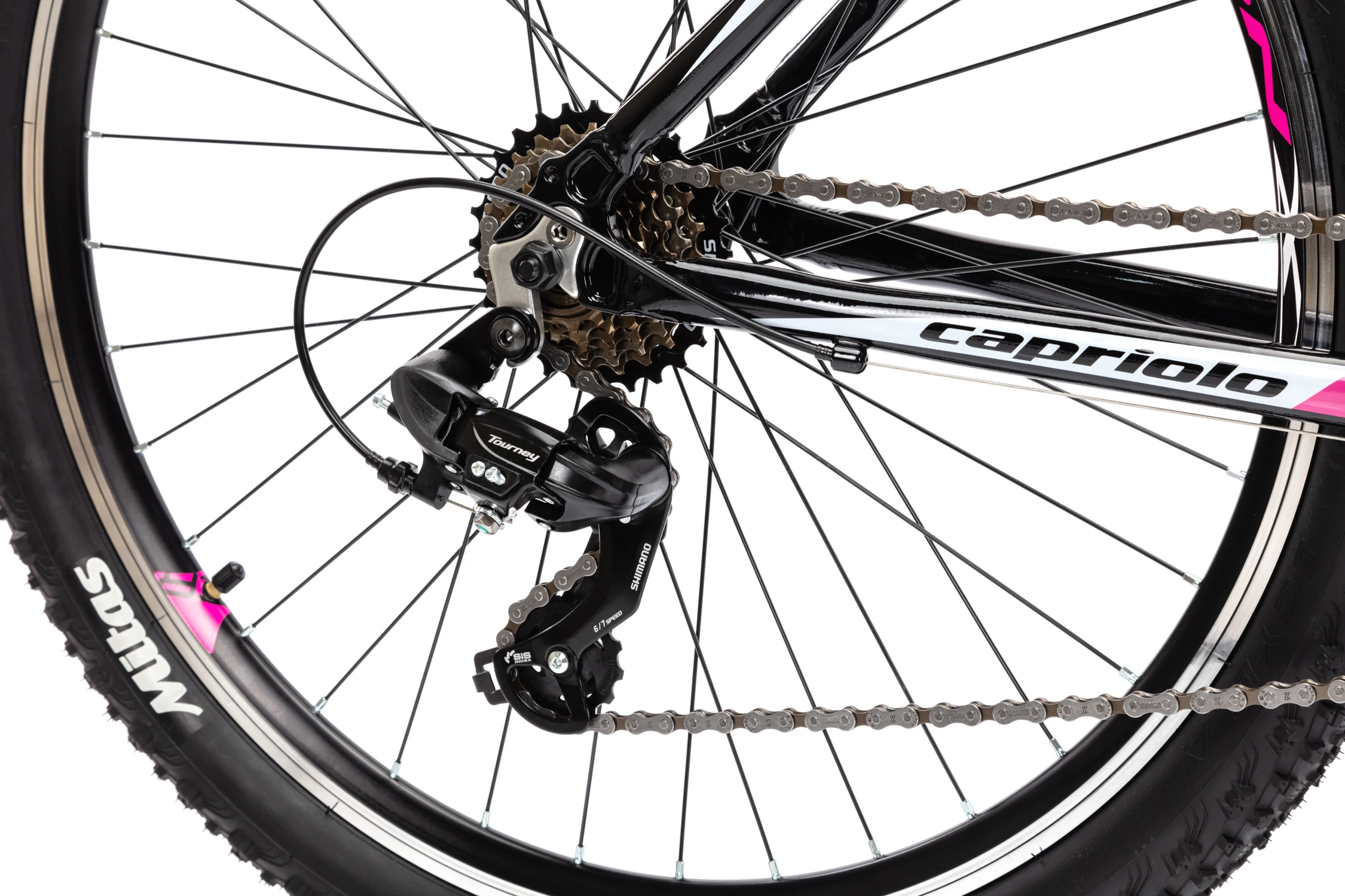 Велосипед CAPRIOLO MTB MONITOR LADY рама алюминий 17'' колёса 26'' (чёрный-розовый) |