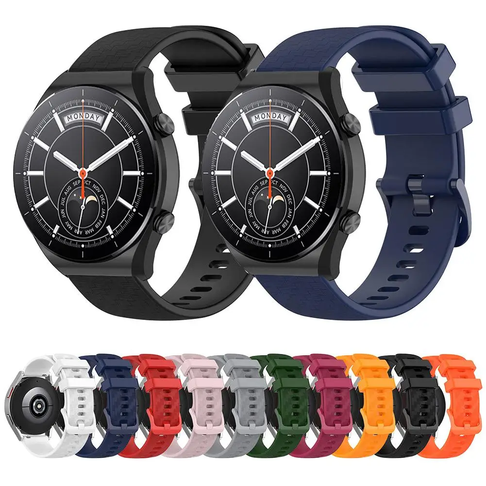 

Новинка 2022, силиконовый ремешок для часов из углеродного волокна, ремешок для наручных часов, браслет 22 мм, совместимый с часами Xiaomi S1