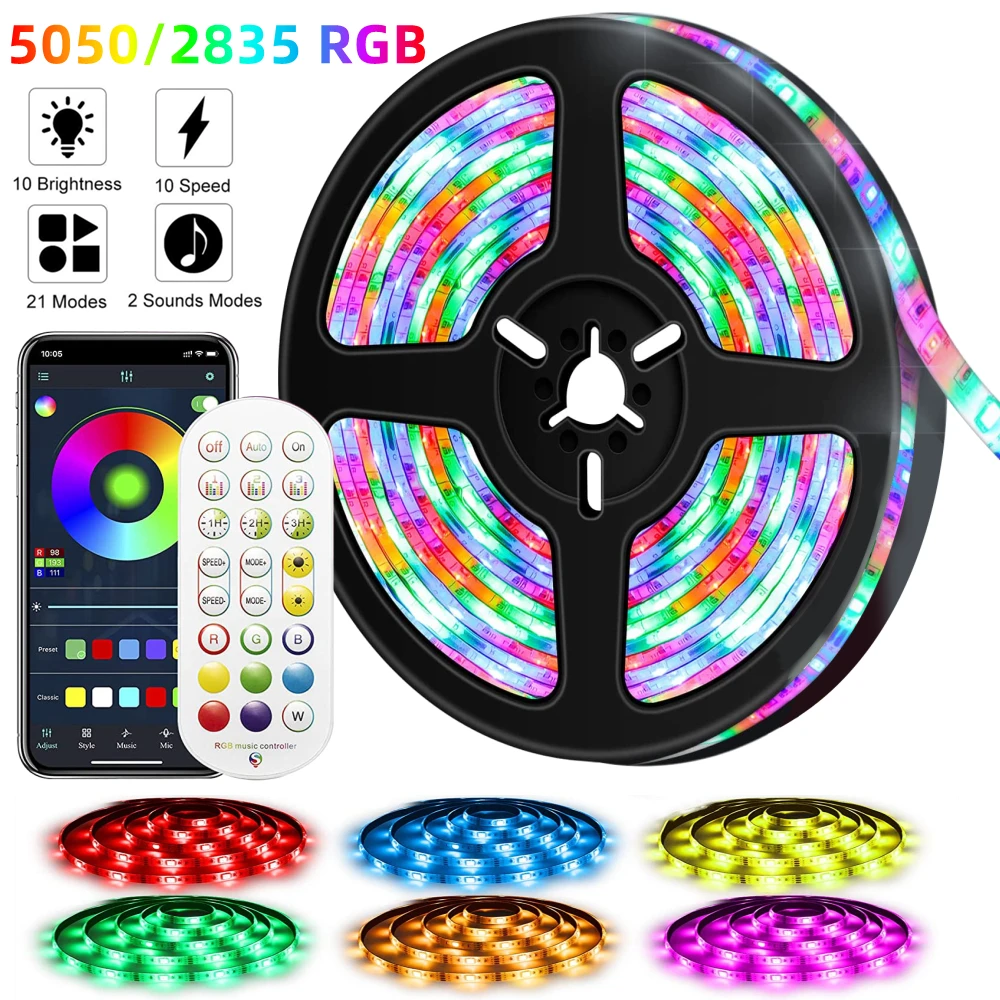 

USB Bluetooth светодиодная полоса освесветильник RGB SMD 5 в Светодиодная лампа s Гибкая 1-20 м лампа лента красный зелёный синий ТВ Настольный экран за...