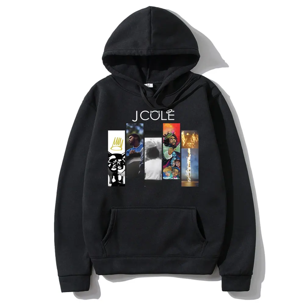 

Rapper Hip-Hop J Cole Crooked Smile Graphics Black Hoodie Regular Men's Loose Sweatshirt Men Women Fashion Oversized Streetwear