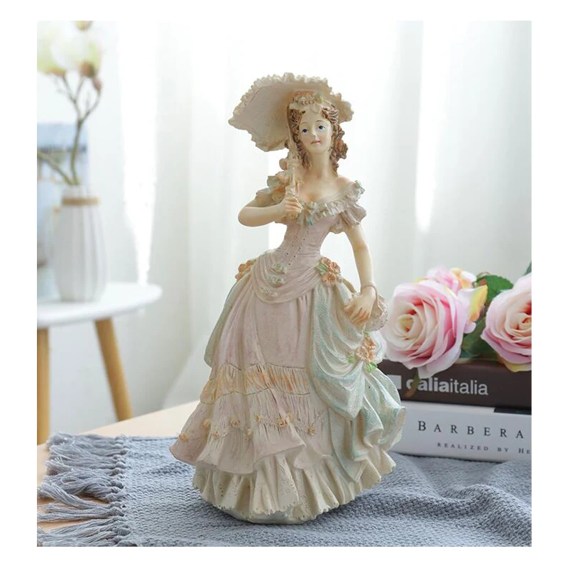

Статуэтка викторианской девушки в европейском стиле, модные фигурки героев, статуэтки из смолы, ремесла, подарок на свадьбу, креативное укр...