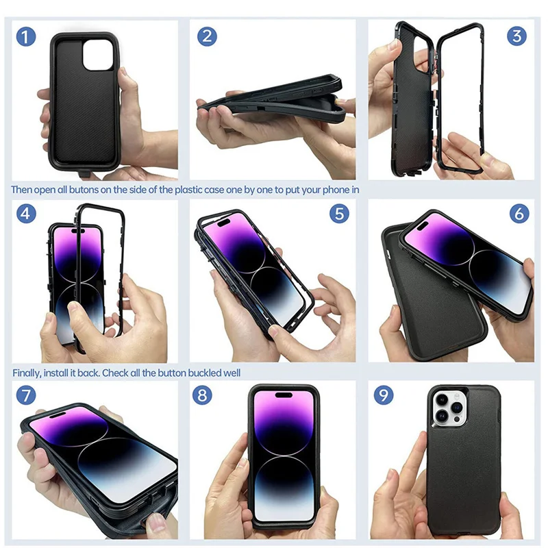 Фото Защитный чехол для iPhone 16 15 14 13 12 11 Pro Max Plus SE2 7 8 6 6s plus X XS MAX XR, бронированный противоударный чехол-Кобура №4