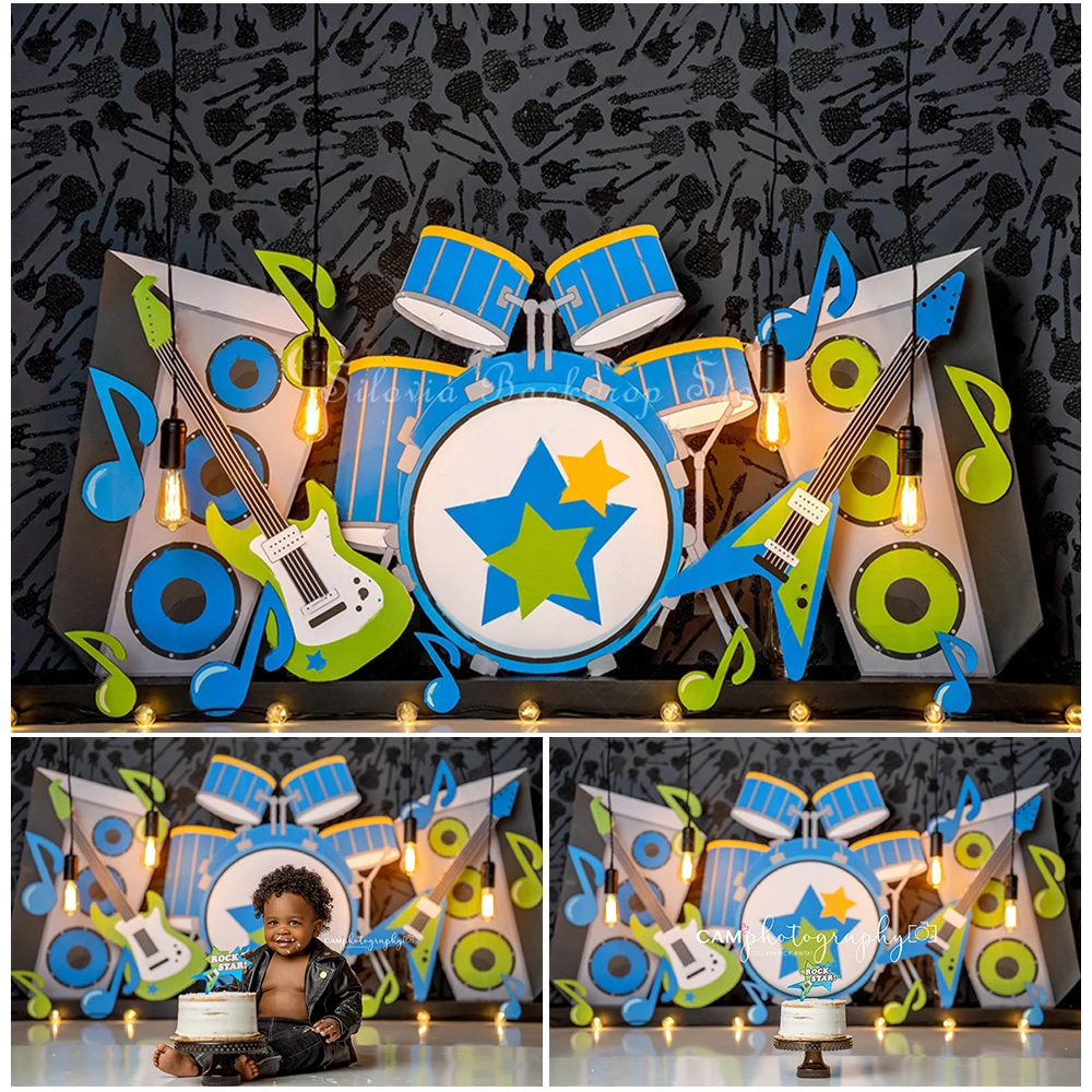 Фотофон для студийной фотосъемки с изображением скалы музыки