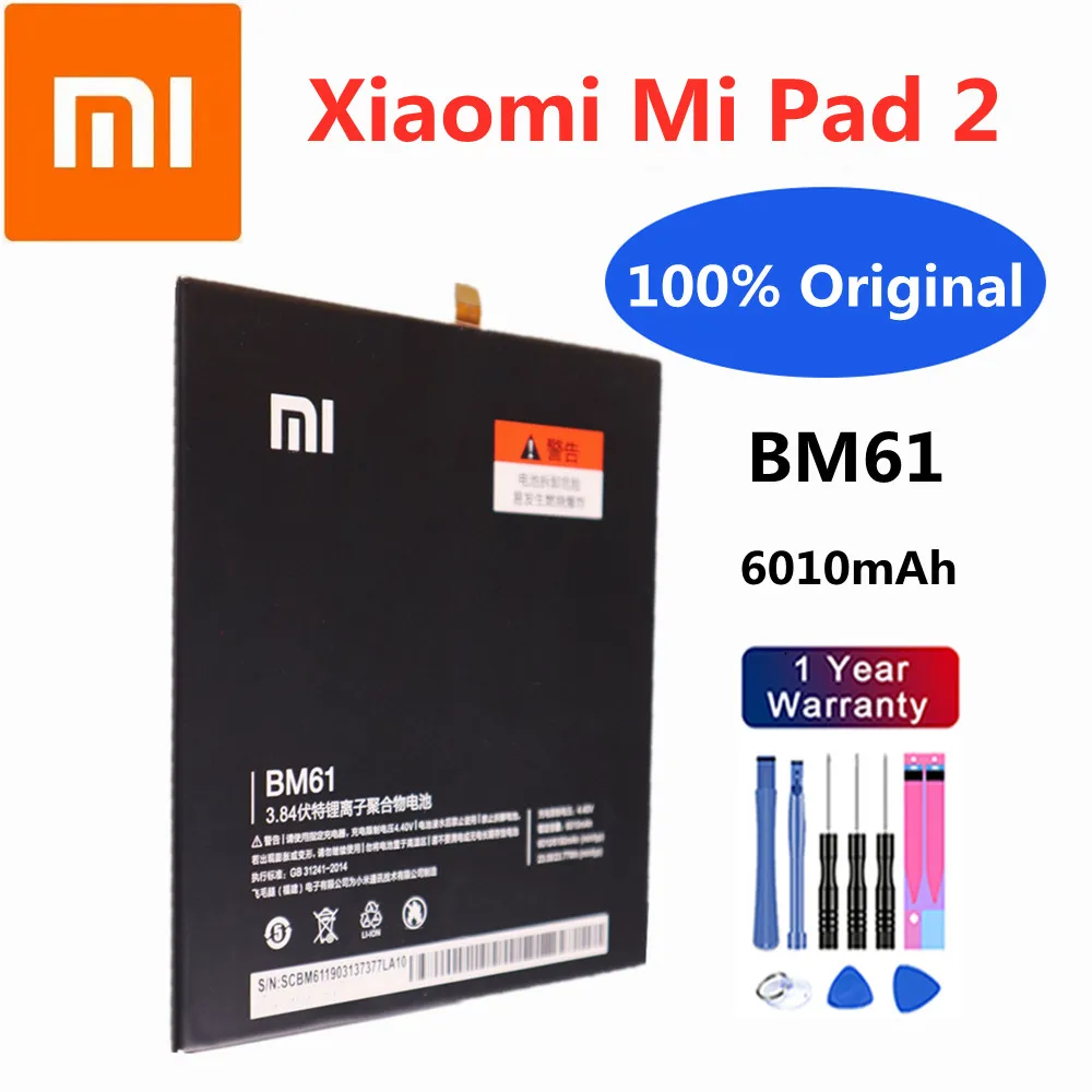 

Новый оригинальный аккумулятор 6010 мАч BM61 для планшета Xiaomi MiPad 2 Pad2 Tablet Pad 2, Высококачественная батарея для планшета и инструменты для планшетов